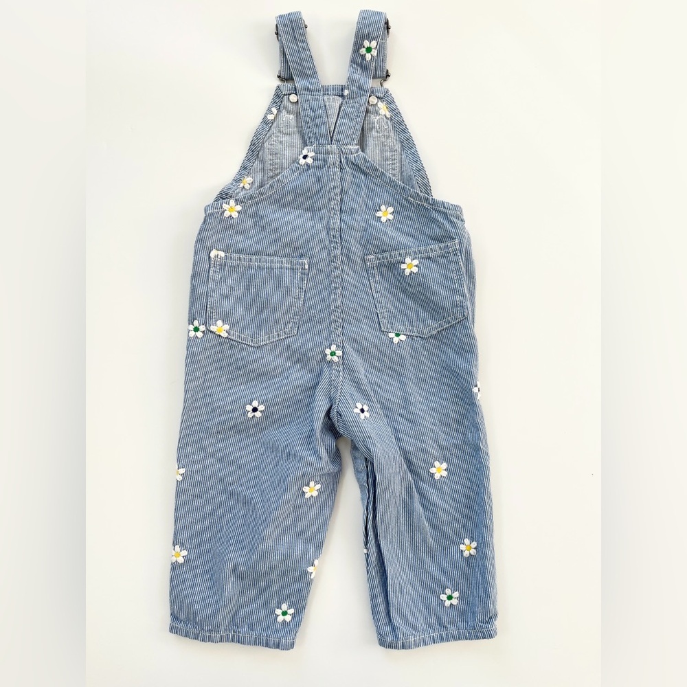 Stella McCartney Blue Striped Overalls with Floral Details - Picture 2 of 2